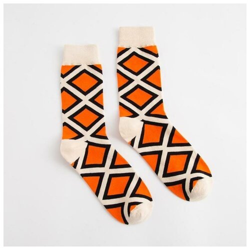 Носки Minaku, размер 36-41, оранжевый, черный, бежевый