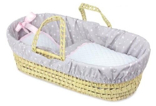 Petitcollin 50 cm doll moses basket (Кроватка для кукол Петитколлин до 50 см серая)