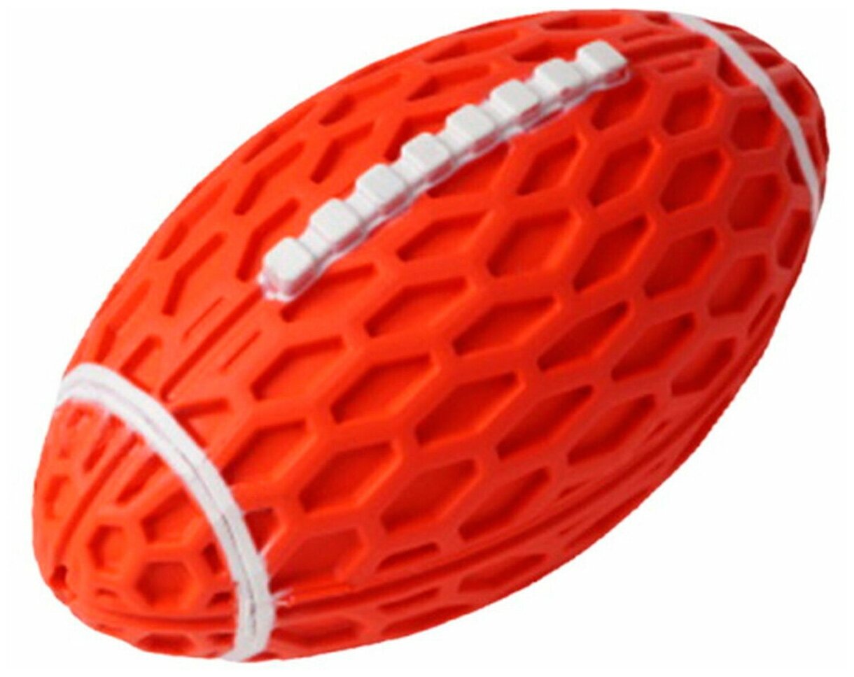 Игрушка для собак Homepet Silver Series мяч регби с пищалкой каучук красный 145 х 82 х 79 см (1 шт)
