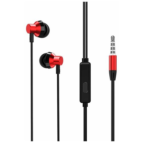 Наушники внутриканальные Borofone BM35 Farsighted микрофон кнопка ответа кабель 12м цвет красный 47700₽