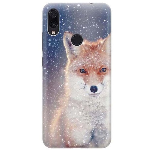 фото Ультратонкий силиконовый чехол-накладка для xiaomi redmi note 7 / note 7 pro с принтом "лисица в снегопад" gosso