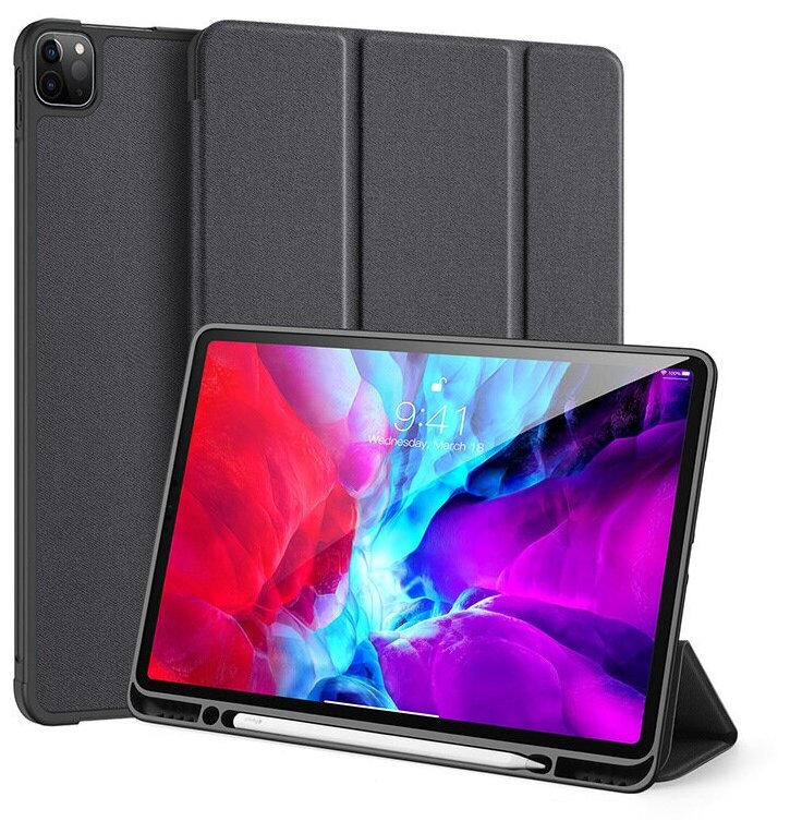 Чехол-книжка MyPads для Apple iPad Pro 12.9 2020/ 2021 (MHNF3 /K3 /Q3) (MHR83 /43 /E3) (MXFA2, MY2J2, MXAU2) с функцией засыпания черный