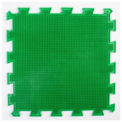 Детский массажный коврик 1 модуль «Мягкая Трава», цвет зелёный