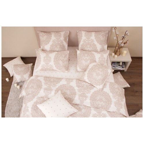 фото Постельное белье евро бязь-люкс сицилия песок хлопковый край