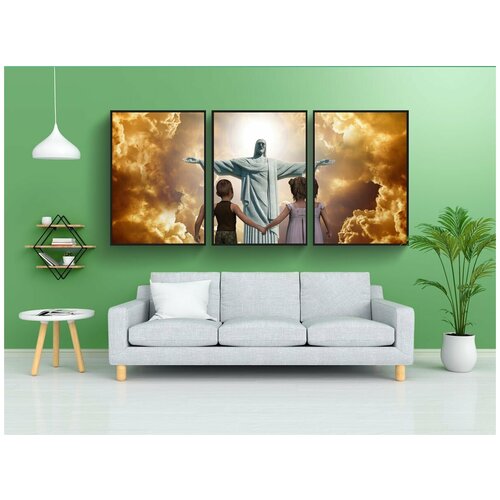 фото Набор модулных постеров для интерьера "полагать, религия, иисус" 60x90 см. в тубусе, без рамки lotsprints
