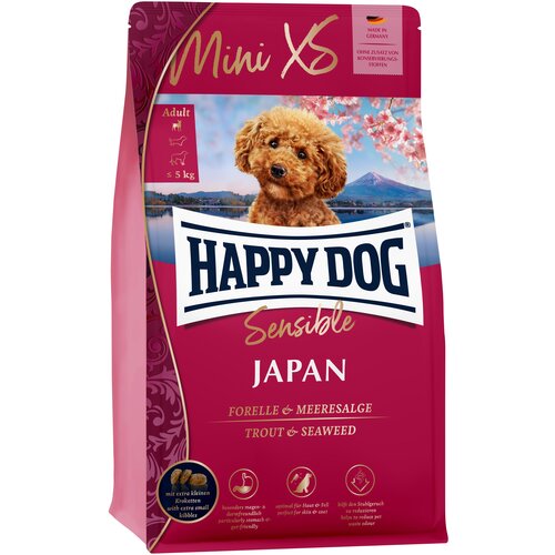 Сухой корм HAPPY DOG 300гр Мини Япония XS для собак мелких пород до 5кг с чувствительным пищеварением