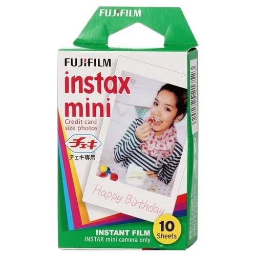 картридж для моментальной фотографии fujifilm instax mini glossy 800 iso 100 г 20 шт белая Картридж для моментальной фотографии Fujifilm Instax Mini Glossy, 800 ISO, 0.1 л, 100 г, 10 шт., белый