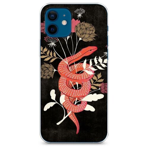 фото Силиконовый чехол "цветы и змея" на apple iphone 12 mini / айфон 12 мини case place