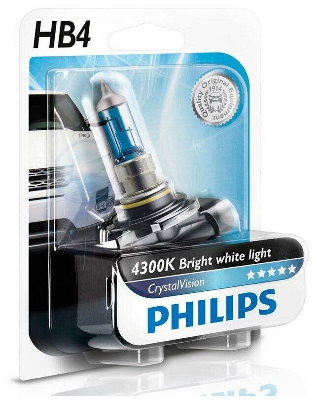 Лампа HB4 12V 55W P22D White Vision PHILIPS блистер (1шт.) PHILIPS-9006WHVB1