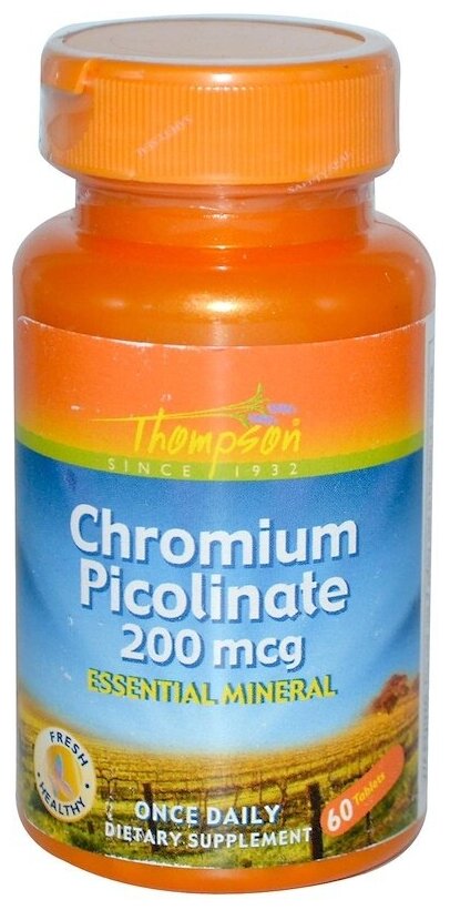 Chromium Picolinate (Пиколинат хрома) 200 мкг 60 таблеток (Thompson)