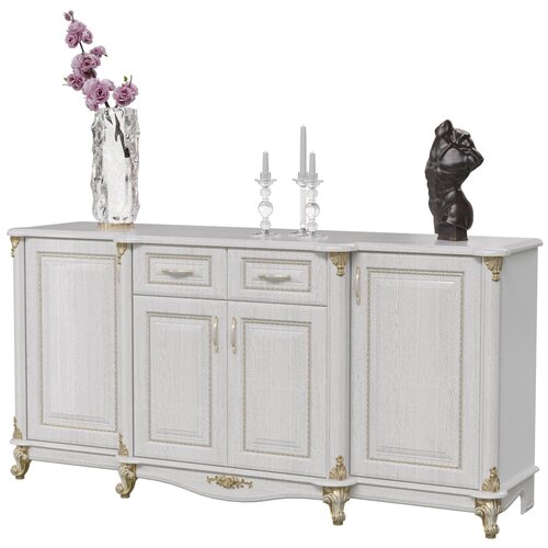 Комод 4-х дверный Да Винчи ГД-06 цвет патина белый