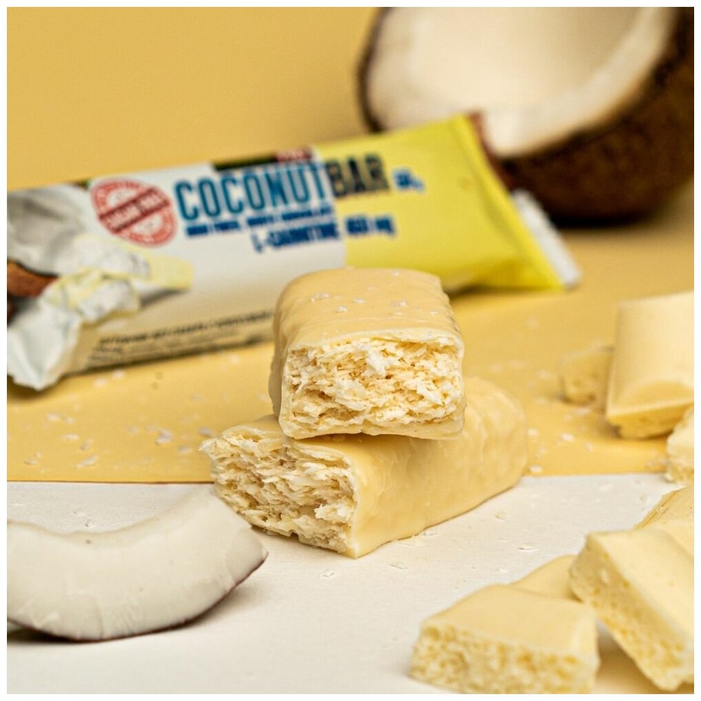 Ассорти батончиков без сахара COCONUT BAR+NUTS BAR, 10 шт. 50г 5 вкусов пп батончики для похудения - фотография № 7