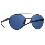 Титановые солнцезащитные очки GRESSO Kyoto - круглые / синие - изображение