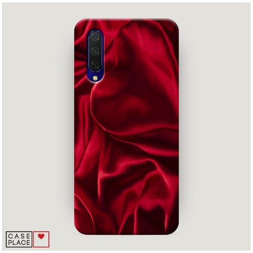 фото Чехол пластиковый xiaomi mi cc9 текстура красный шелк case place