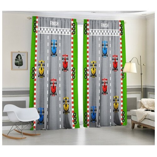 фото Комплект штор финиш, 147х267 +/- 3см 2шт, габардин, п/э100% qwen