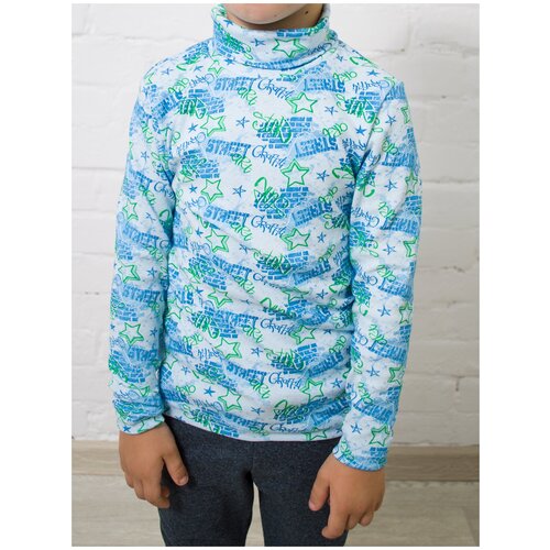 фото Водолазка рид - родители и дети, размер 86-92, голубой