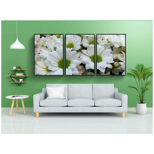 фото Набор модулных постеров для интерьера "цветок, природа, белый цветок" 60x90 см. в тубусе, без рамки lotsprints