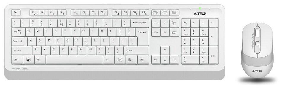 Клавиатура мышь A4Tech Fstyler FG1010 клавбелыйсерый мышьбелыйсерый USB беспроводная Multimedia