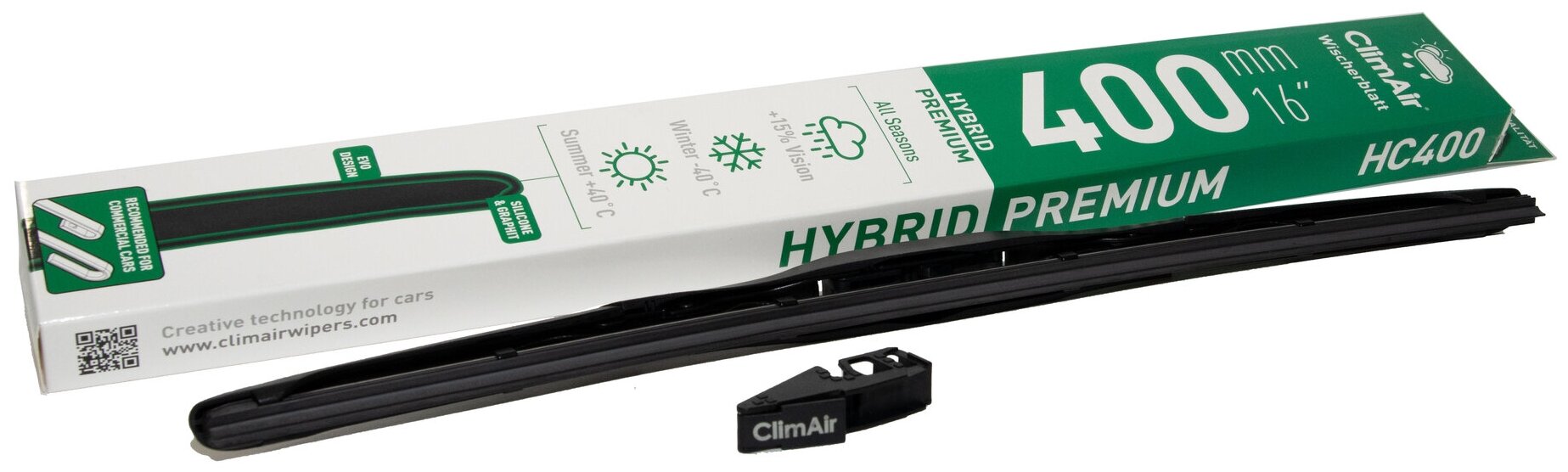 Всесезонная гибридная щетка стеклоочистителя ClimAir HYBRID PREMIUM 16" HC400 (400mm), тип крепления крючок