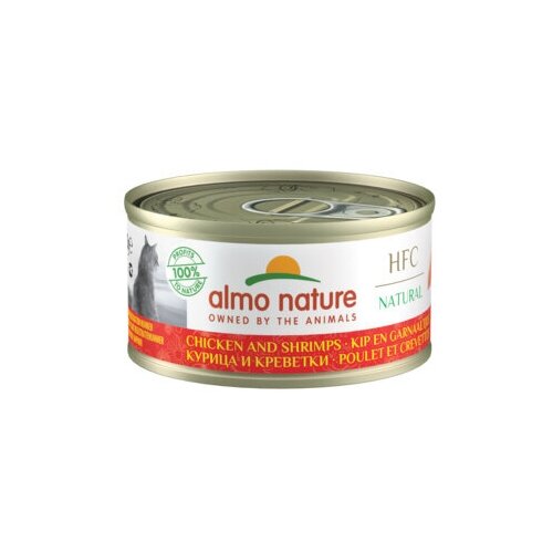 Almo Nature консервы Консервы для Кошек с Курицей и Креветками 75проц. мяса (HFC - Natural - Chicken and Shrimps) 9024H | Legend HFC Adult Cat Chicken Shrimps 0,07 кг 26491 (18 шт)