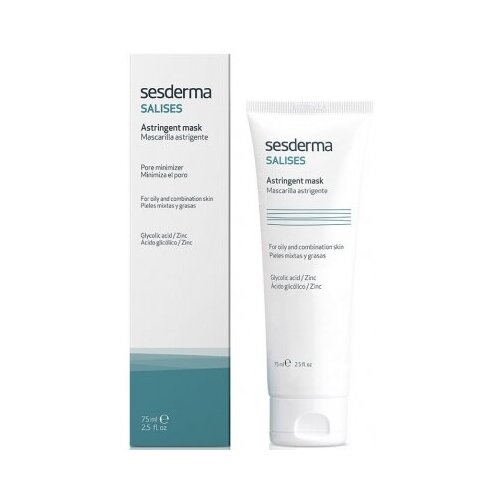 SesDerma Salises Astringent Mask Вяжущая маска с цинком для жирной кожи с акне, 75 мл.