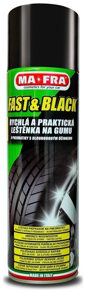 FAST & BLACK (spray) 500 ML VIP чернение для шин с восстанавливающим эффектом. MA-FRA Италия