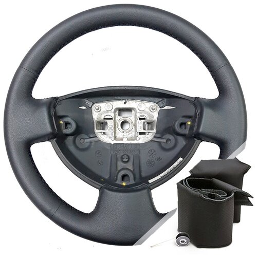 Оплетка для руля Nissan Almera III (G11,G15) с 2012 по 2018 г.в. - черная нить