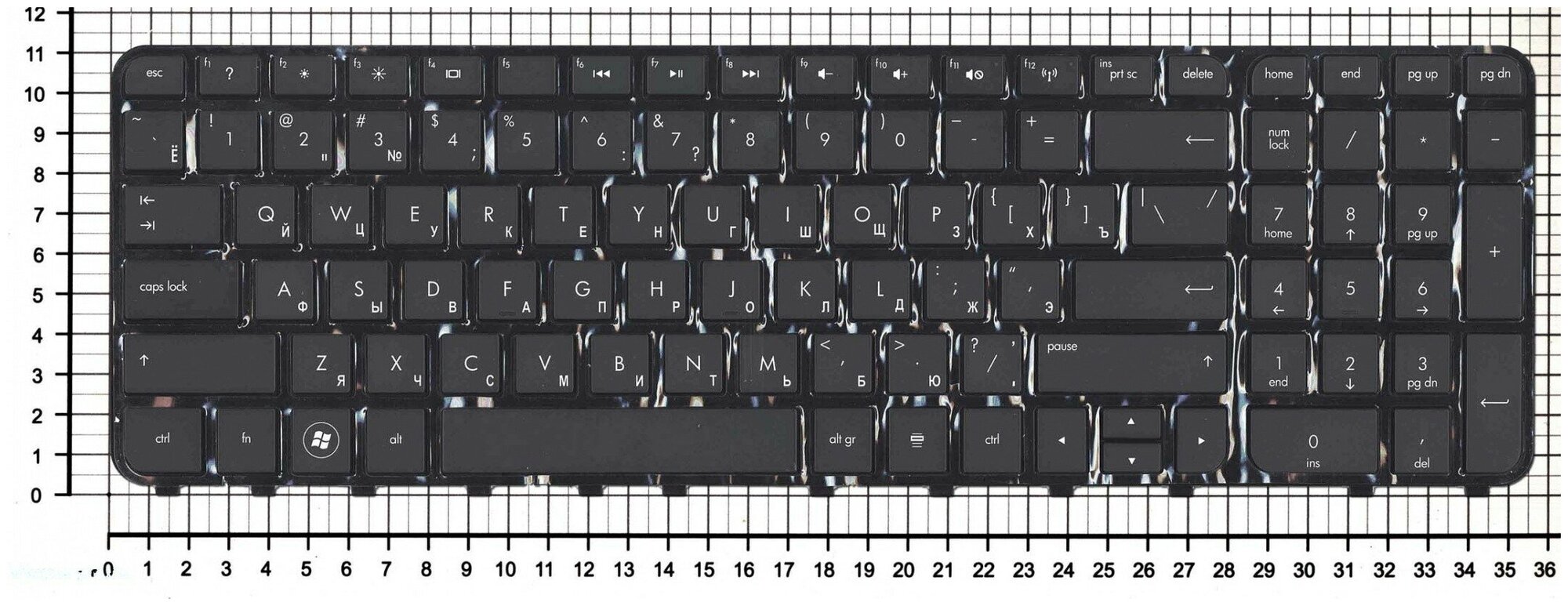 Клавиатура для ноутбука HP Envy m6-1151er черная с черной рамкой