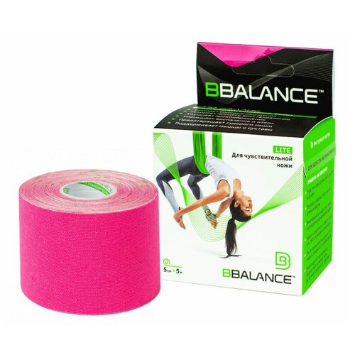 фото Кинезио тейп bbtape™ lite 5 см × 5 м розовый bbalance