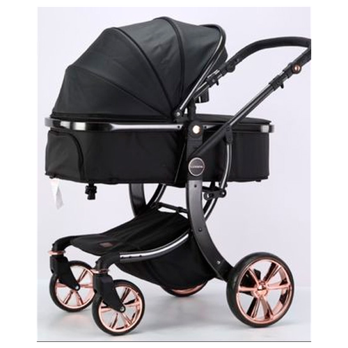 Коляска - трансформер 2в1 Luxmom 608 черная экокожа коляска трансформер luxmom a68 foofoovinng 2в1 стильная коляска для новорожденных черная