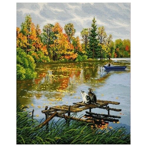 фото Набор для вышивания (крестом) овен маруська и котовский, 34x40см