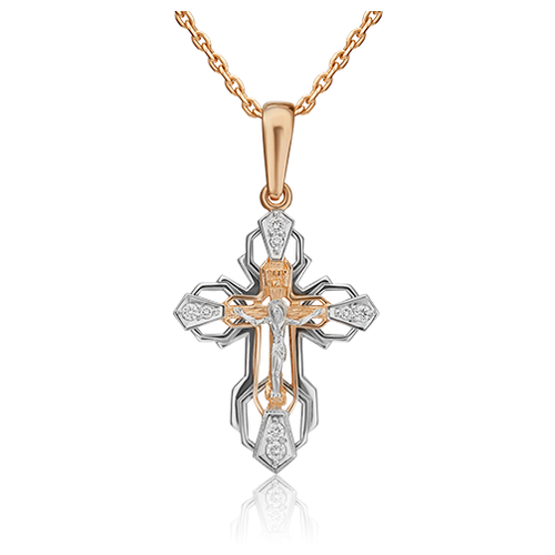 PLATINA jewelry Крестик из комбинированного золота с бриллиантом 03-0389-00-101-1111-30