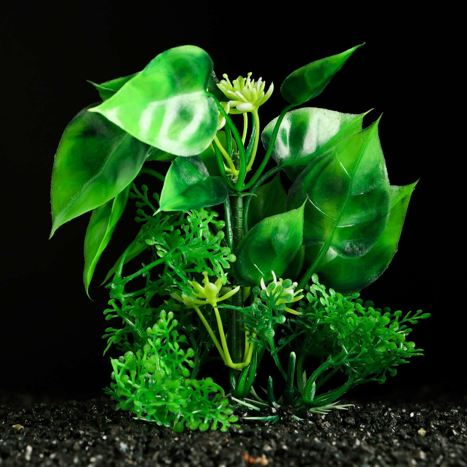 Растение искусственное аквариумное, 10 см, зелёное 1 шт