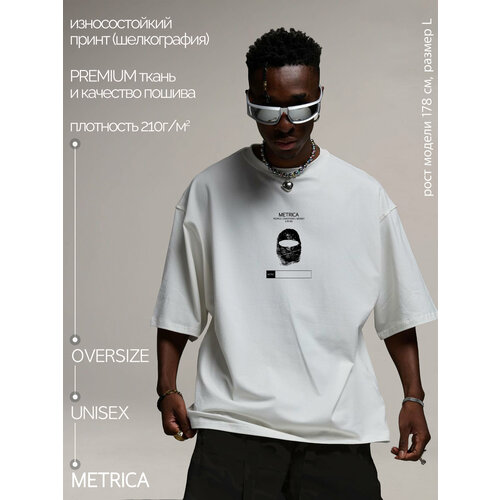 Футболка, размер 48-50, белый, черный