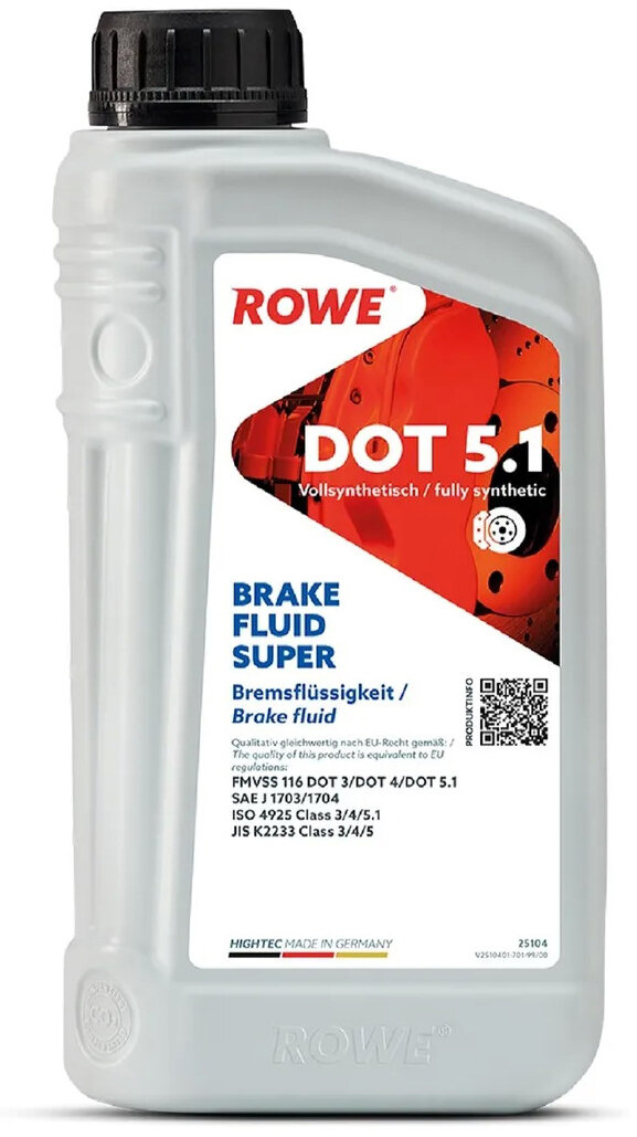 Жидкость тормозная ROWE HIGHTEC BRAKE FLUID SUPER DOT 5.1 (1 л)