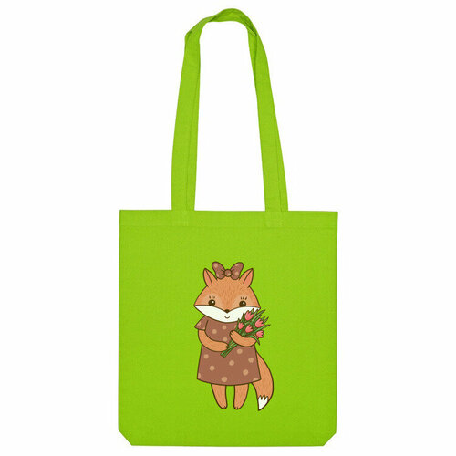 Сумка шоппер Us Basic, зеленый сумка милая лисичка лиса подарок девочке ярко синий