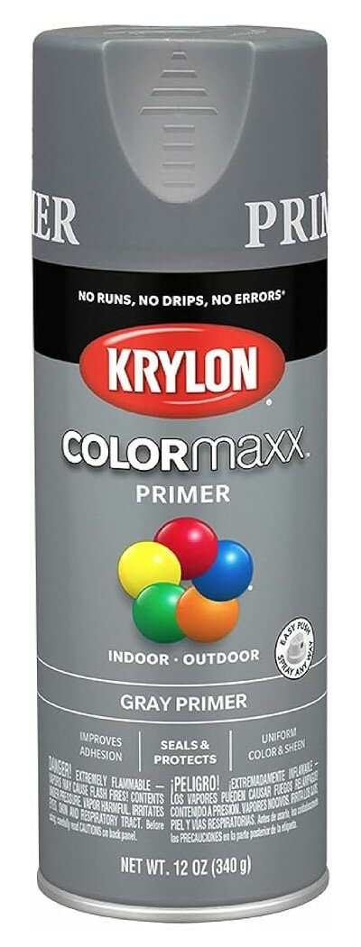 Грунт универсальный KRYLON ColorMaxx, серый, 340 гр. - фотография № 1