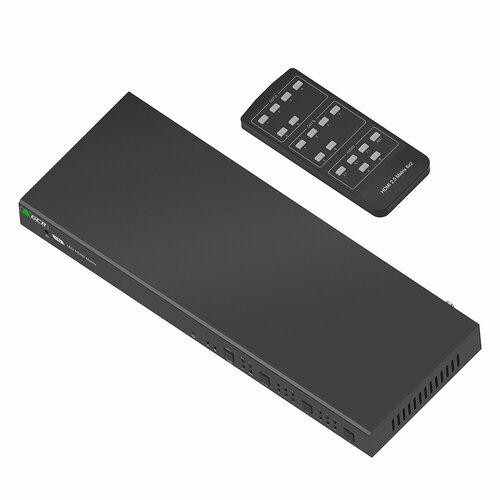 Переключатель матричный HDMI 2.0 6х2 4K 60Hz 6 устройств к 2 мониторам HDCP 2.2 поддержка RS232 EDID (GCR-vK6) черный