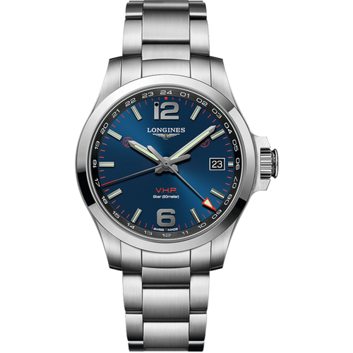 фото Наручные часы longines, серебряный, синий