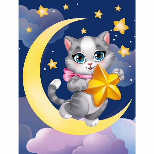 Картина по номерам на холсте с подрамником «Котик со звёздочкой» 30 × 40 см картина по номерам на холсте с подрамником котик со звёздочкой 30 40 см 7867067