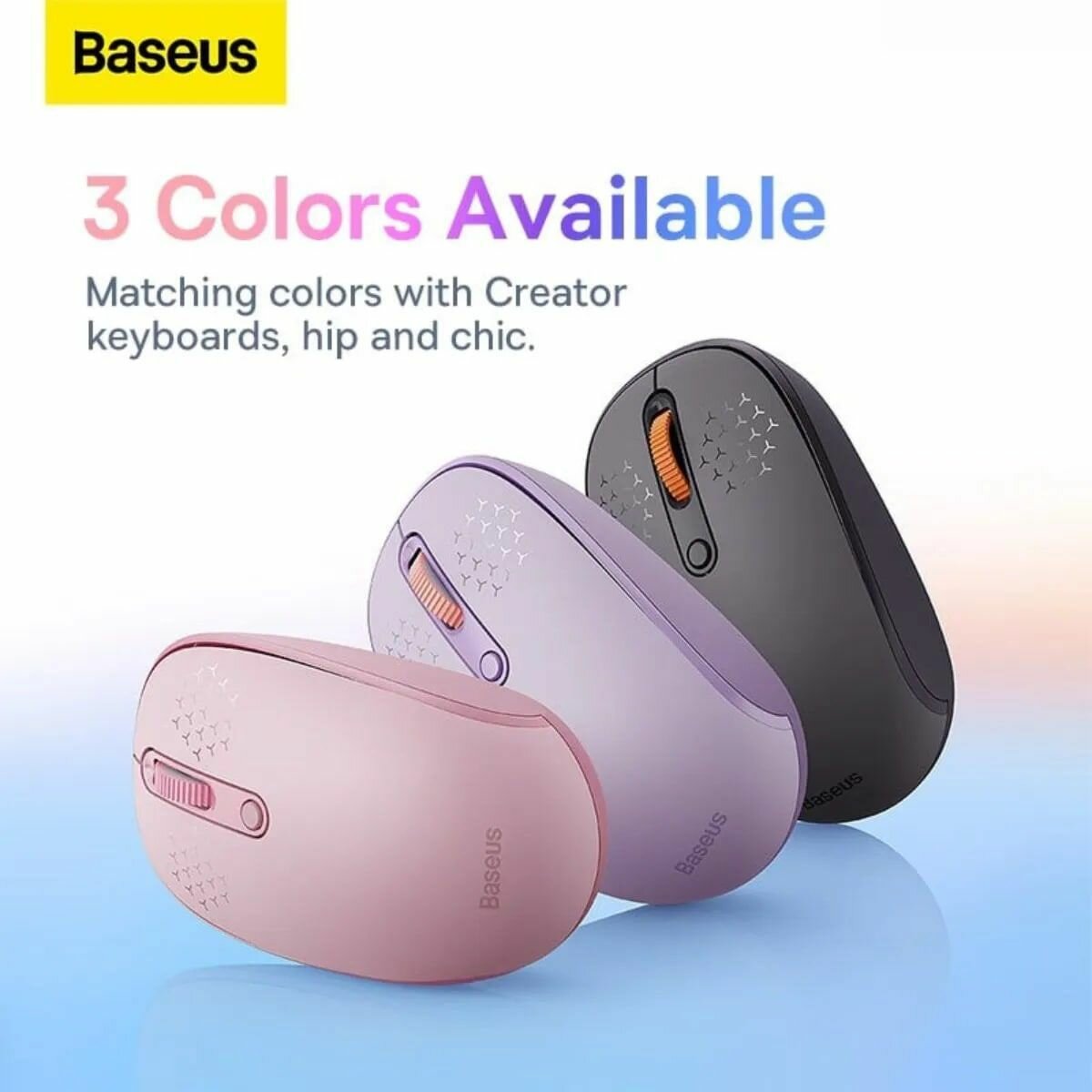 Трехрежимная беспроводная мышь Baseus F01B (2.4Ghz, BT3.0, BT5.0) B01055503833-00, серая — фото 8