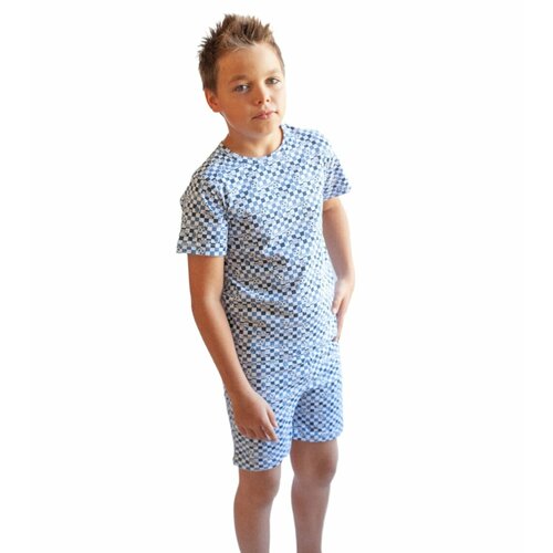 Пижама ANYUTA для мальчиков, футболка, шорты, размер 56/110, голубой