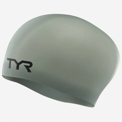 фото Шапочка для плавания tyr long hair wrinkle-free silicone cap (019 серебристый, o/s)
