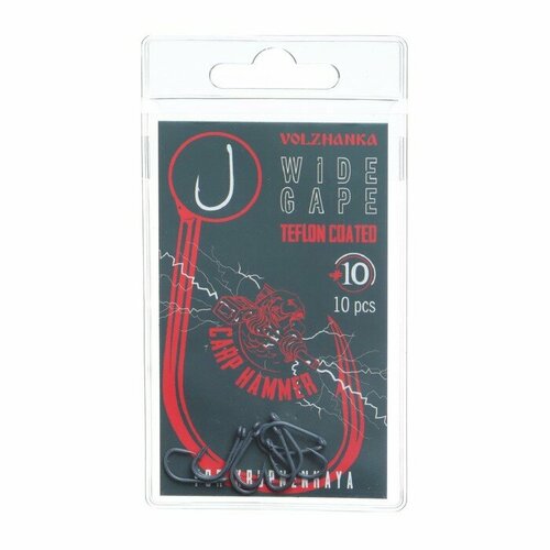 фото Крючок карповый volzhanka wide gape teflon №10 10 штук