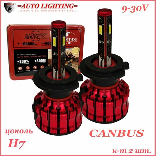 Лампа головного света светодиодная T4S со встроенным вентилятором H7 к-т 2 шт 2050₽