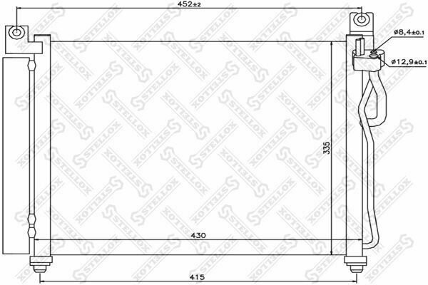 10-45114-SX NS94828 8FC 351 302-671 AVA KA5065 /9760607000/ радиатор конд. Kia Picanto all 04>