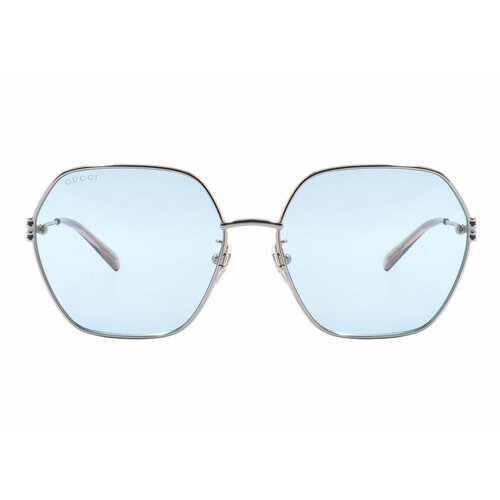 фото Солнцезащитные очки gucci gucci 1285sa 004, шестиугольные, с защитой от уф, для женщин, голубой