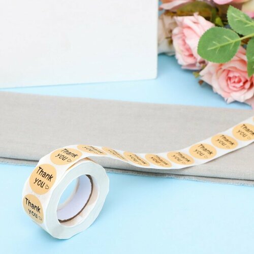SUI Наклейки крафт в рулоне Thank you500 шт25 х 25 см 322₽