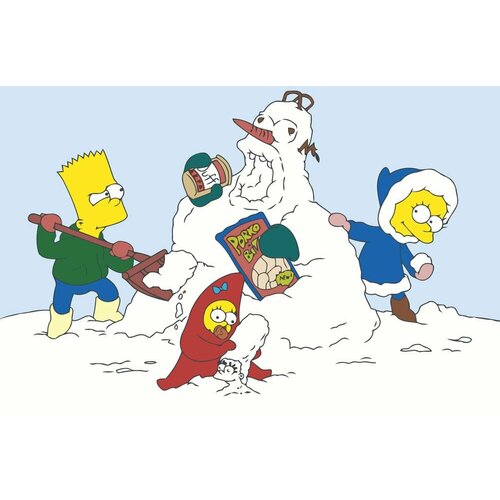 Картина по номерам на холсте на деревянном подрамнике Simpsons Симпсоны: Лиза, Барт и Мэгги зимой, Раскраска 40x60 см, Мультфильмы картина по номерам на холсте на деревянном подрамнике simpsons симпсоны лиза барт и мэгги зимой раскраска 40x60 см мультфильмы