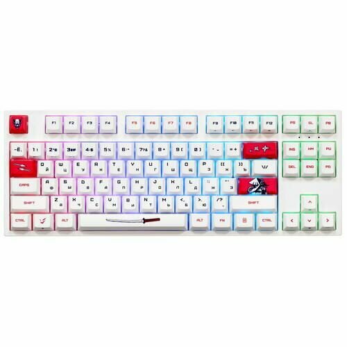 Клавиатура проводнаябеспроводная ARDOR GAMING Wakizashi AG-ZD-87GT-HS-W механическая Gateron Mint клавиш - 87 Bluetooth USB радиоканал белая 1349000₽